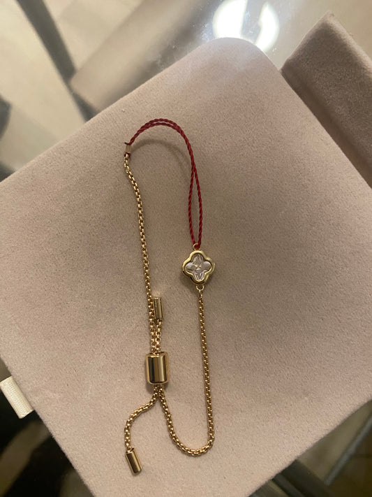 Crimson Charm Gold Bracelet